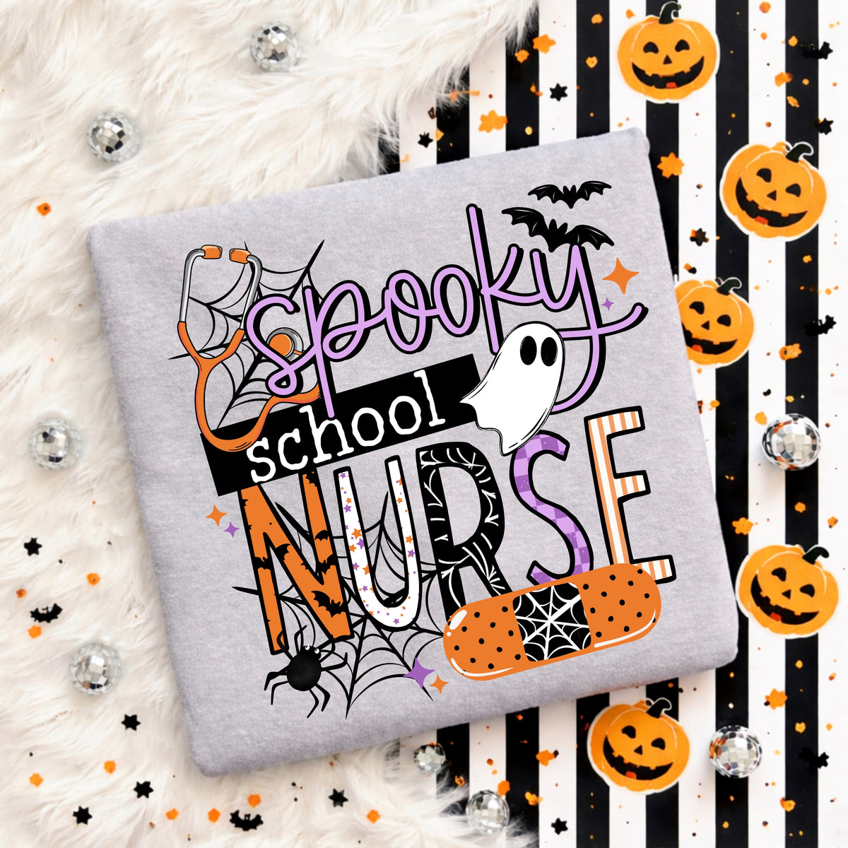 Spooky School Nurse tee (Black Ink)