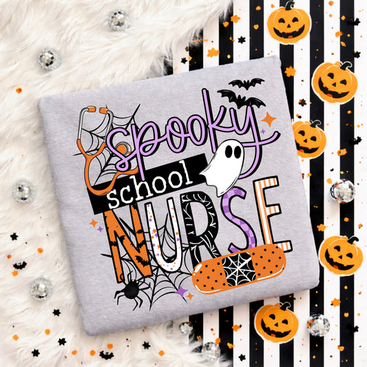 Spooky School Nurse tee (Black Ink)