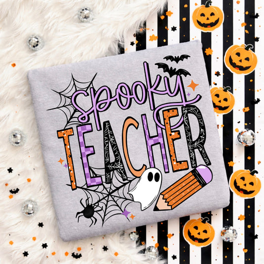 Spooky Teacher tee (Black Ink)