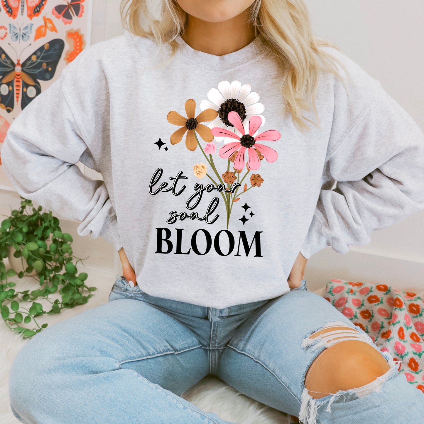 Let your soul bloom tee (Black Ink)