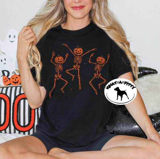 Dancing Pumpkin Head Skellies tee