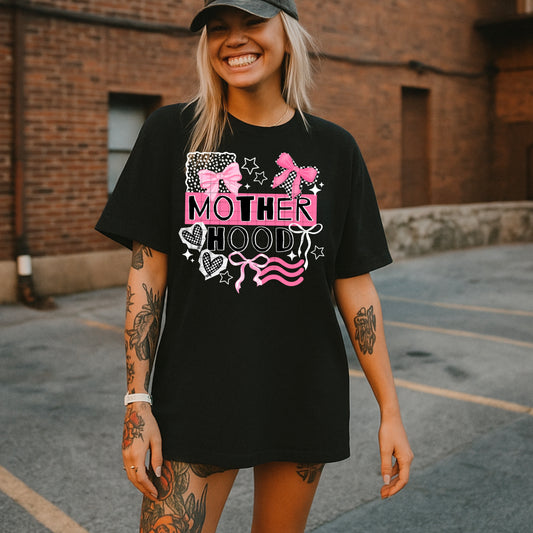 Pink Mother Hood tee (white Ink)