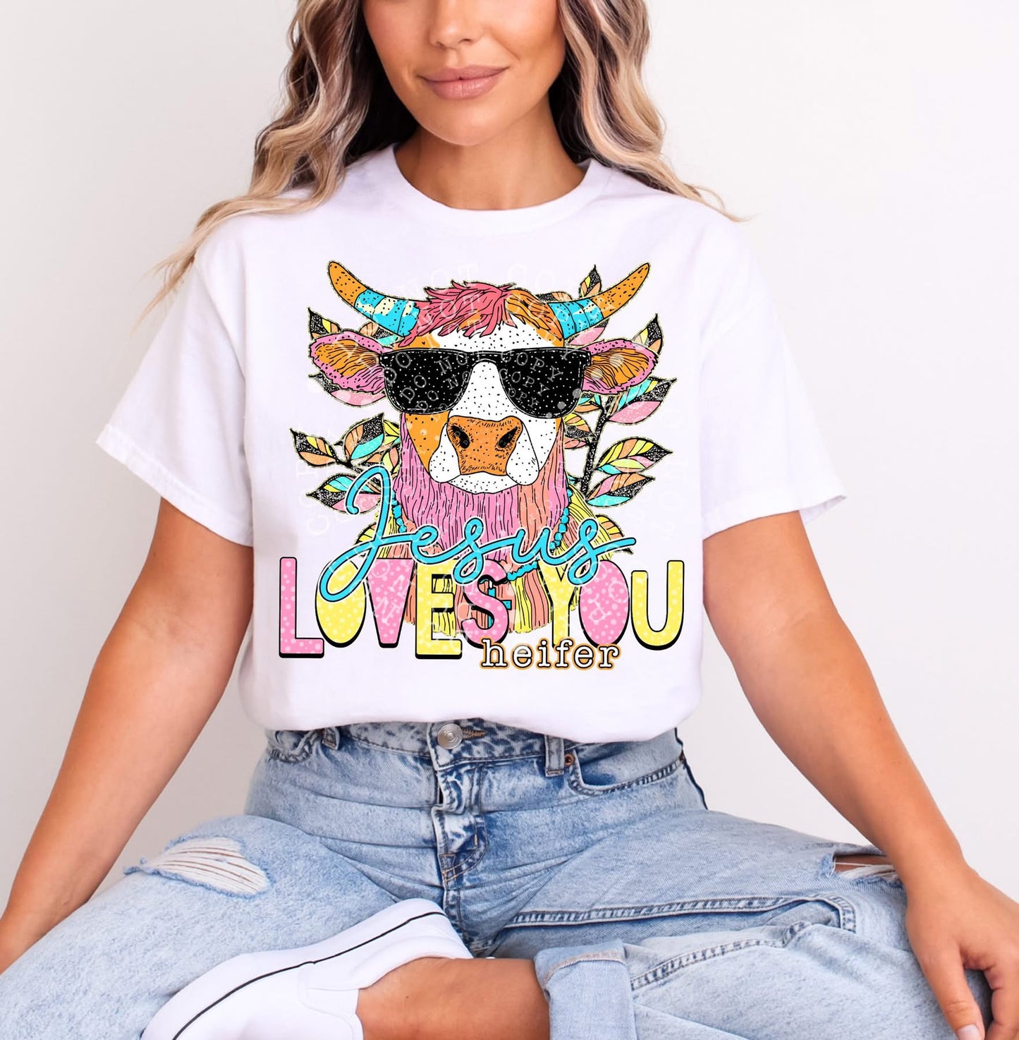 Jesus loves you heifer tee