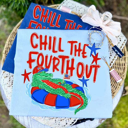 Chill the Fourth Out Gator with Ball Cap tee