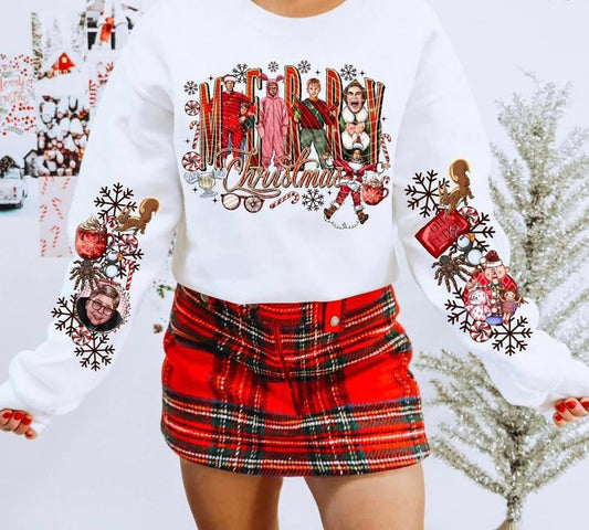 Merry Christmas FUDGE sleeve design sweatshirt