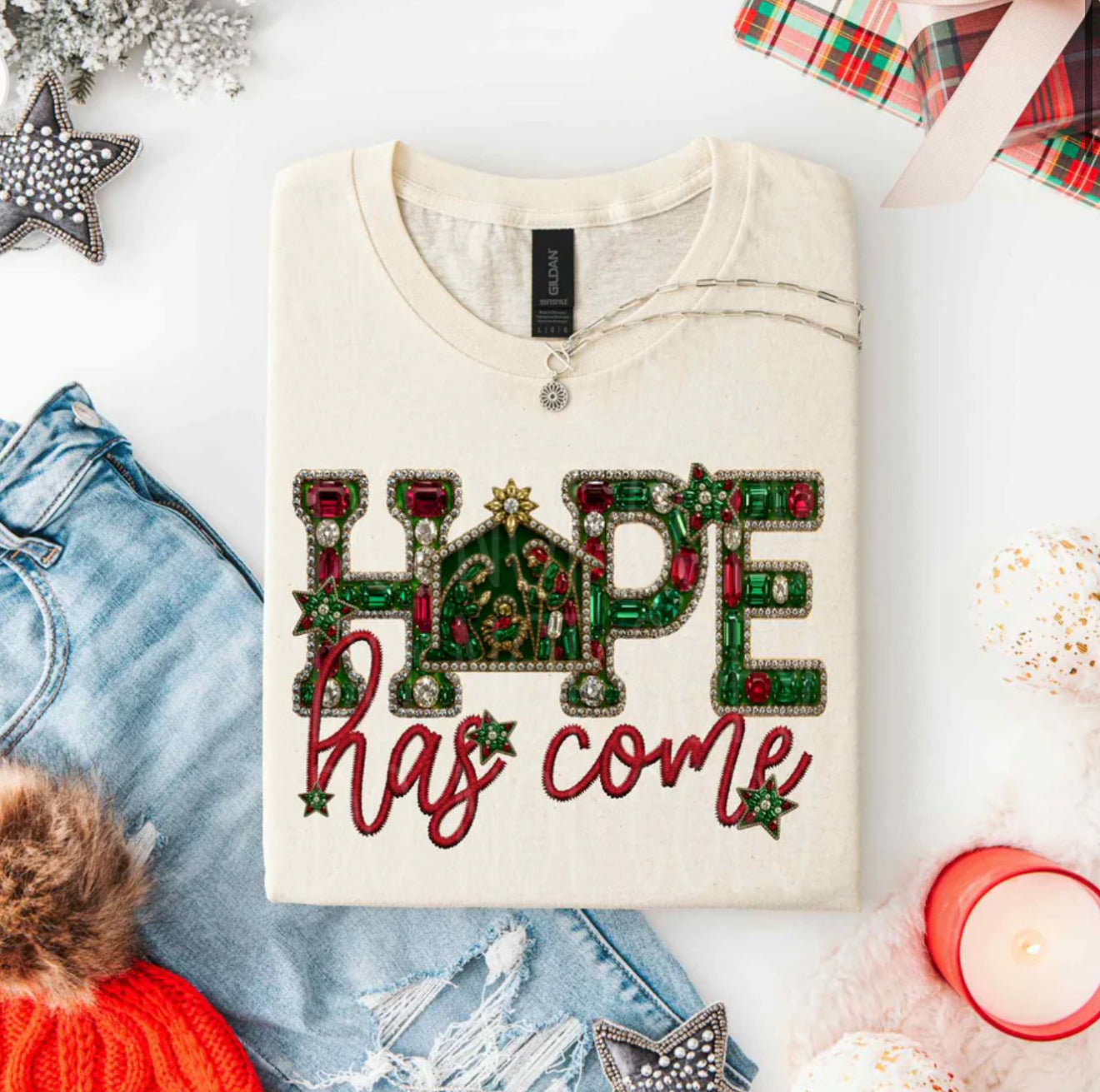HOPE has come faux Jewels sweatshirt