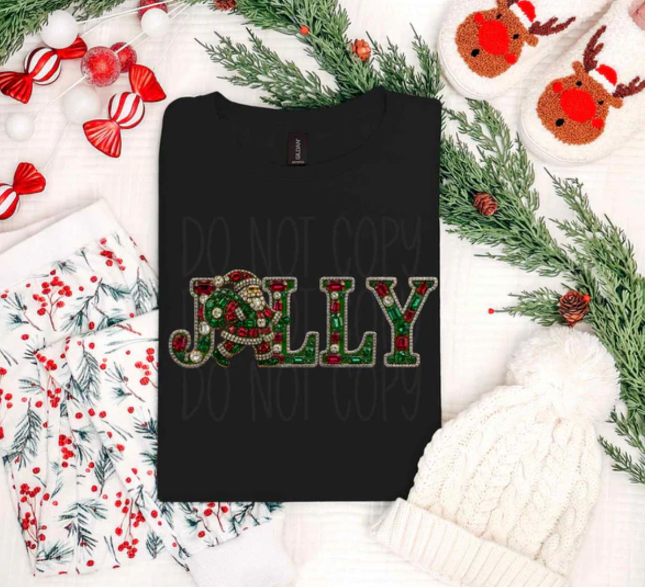 JOLLY Santa faux Jewel sweatshirt