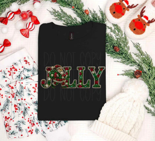 JOLLY Santa faux Jewel sweatshirt