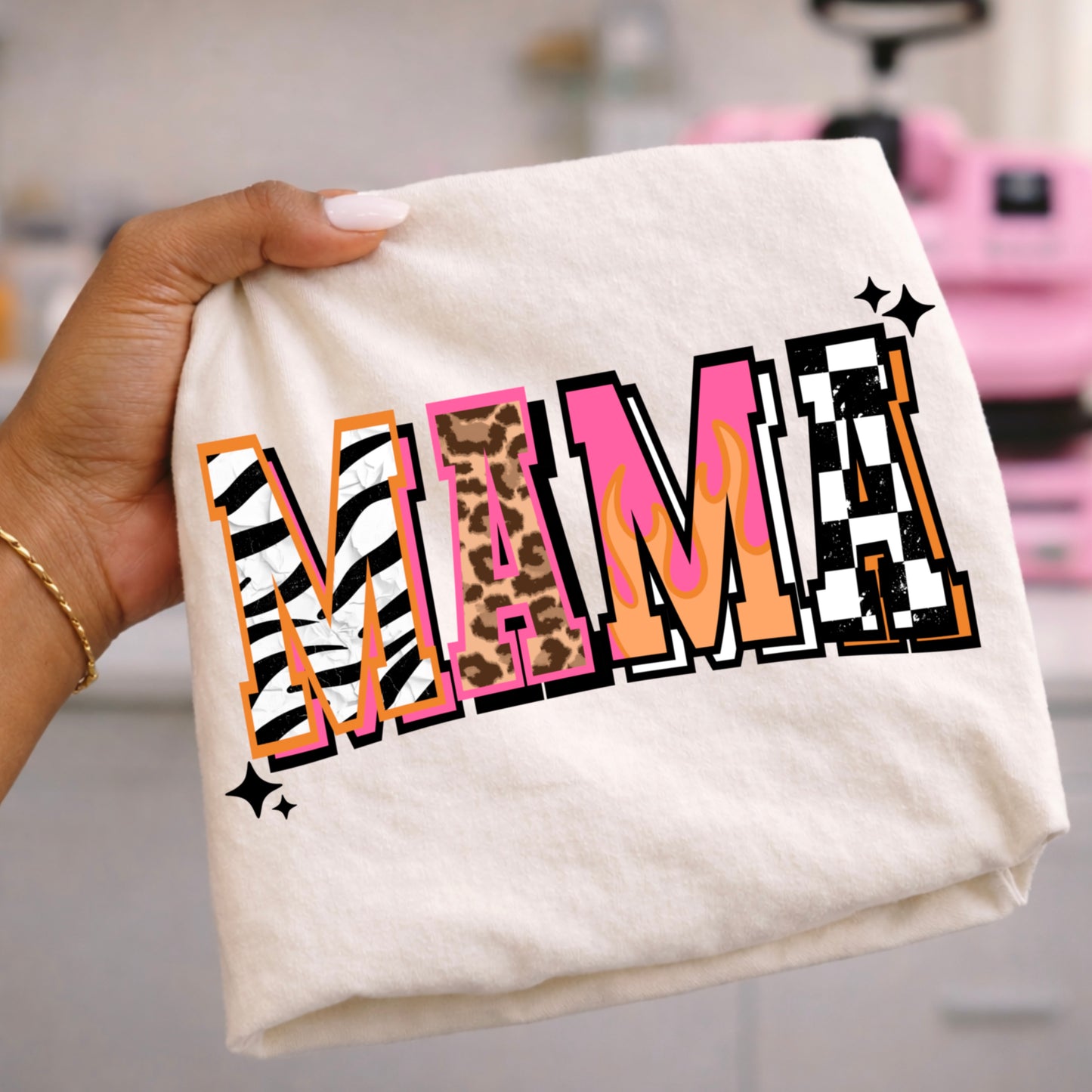 MAMA tee (Pink & Orange)