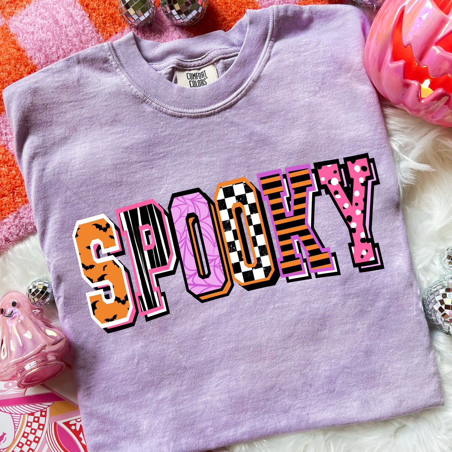 Colorful Varsity Spooky tee