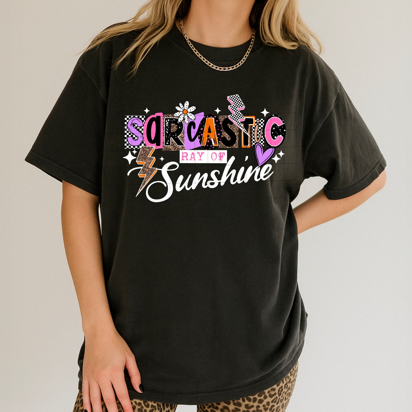 Sarcastic Ray of Sunshine tee (White Ink)