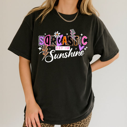 Sarcastic Ray of Sunshine tee (White Ink)