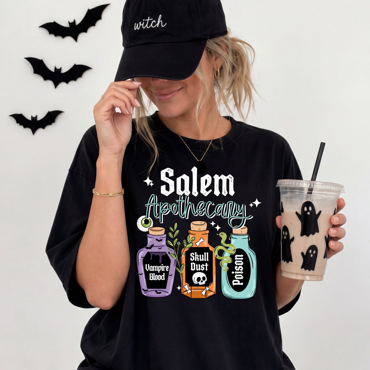 Salem Apothecary tee (White Ink)