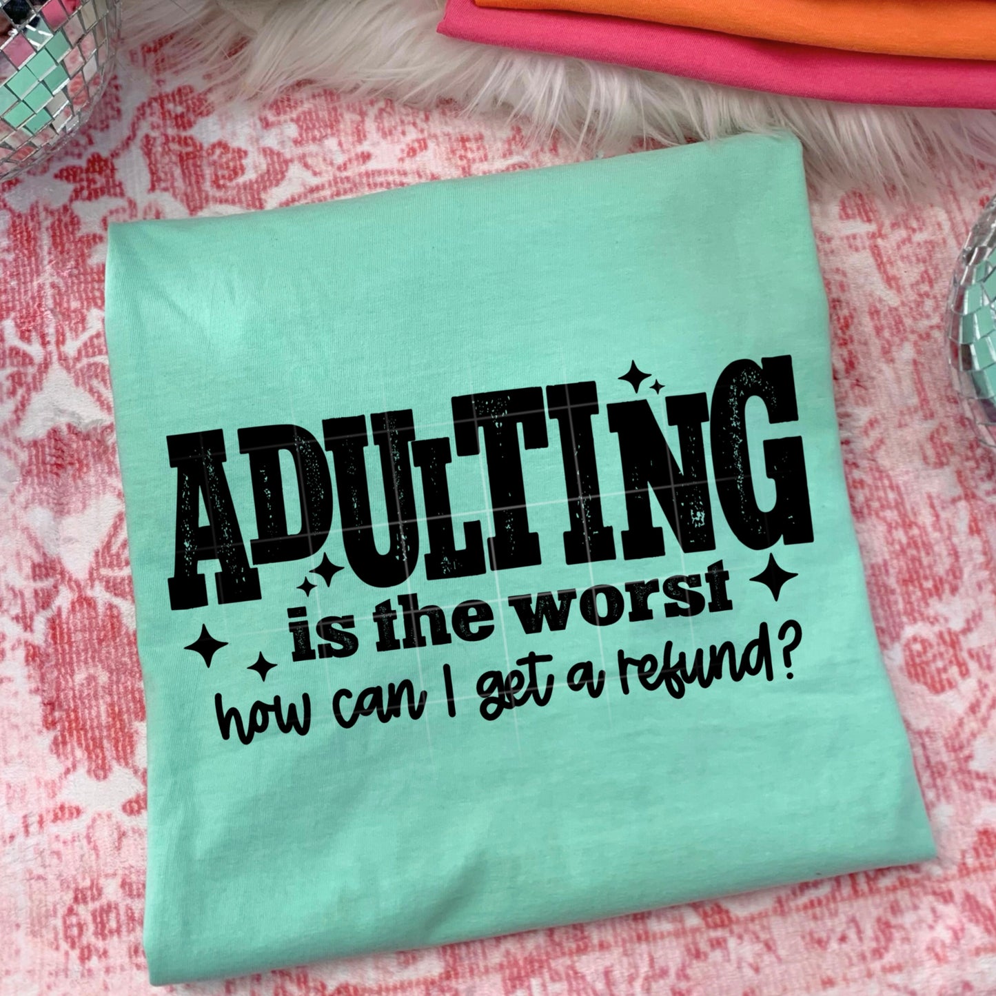 Adulting is the Worst tee (Black Ink)