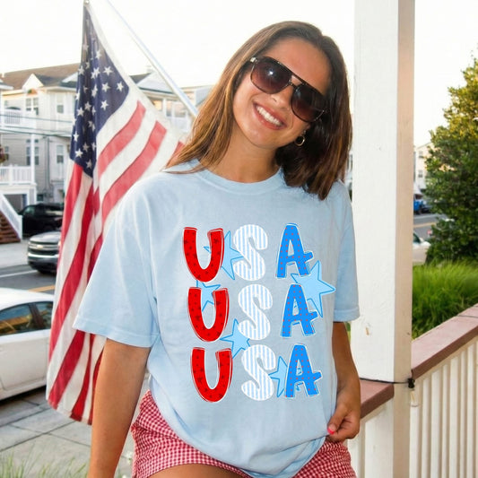 Triple Stack USA tee