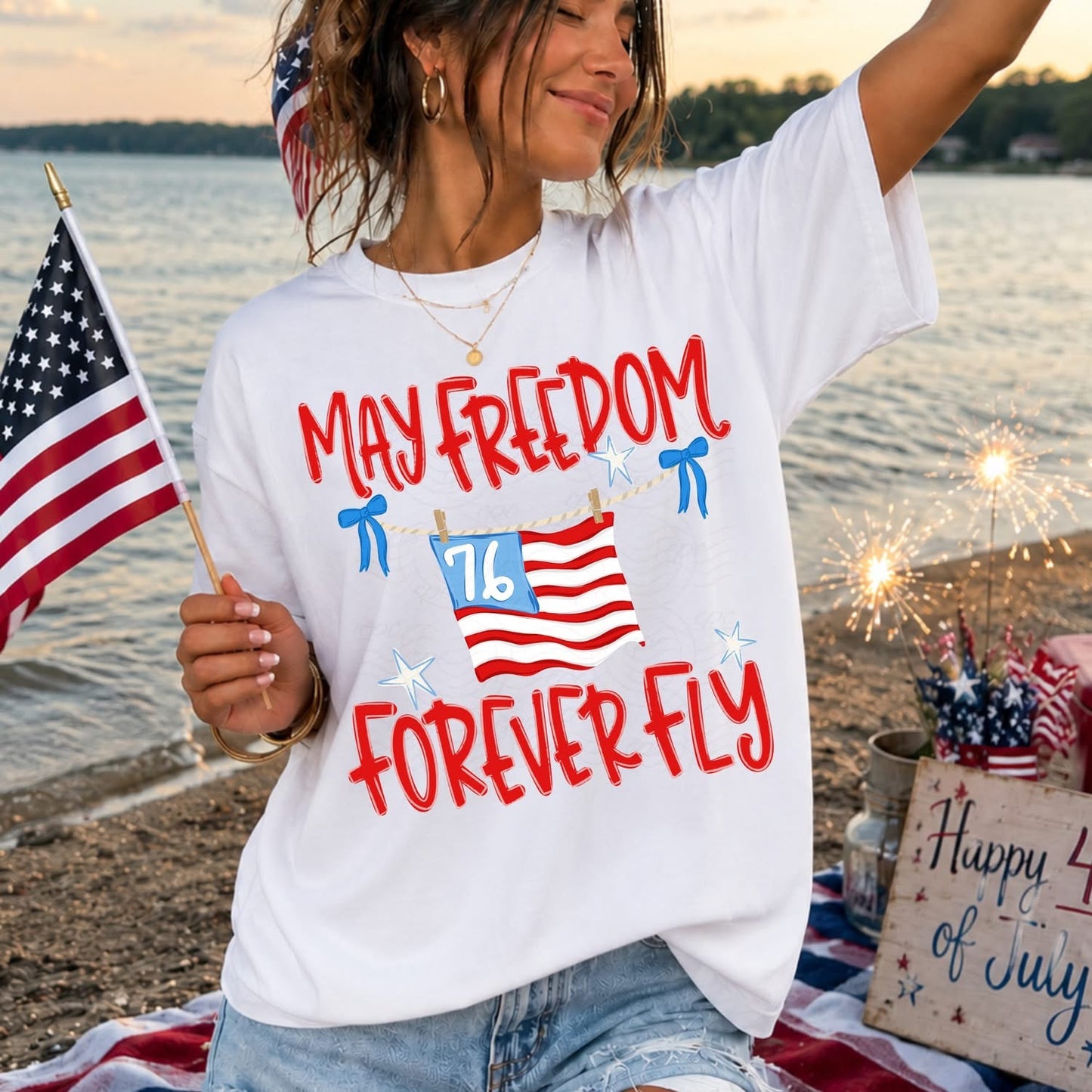 May Freedom Forever Fly Flag tee