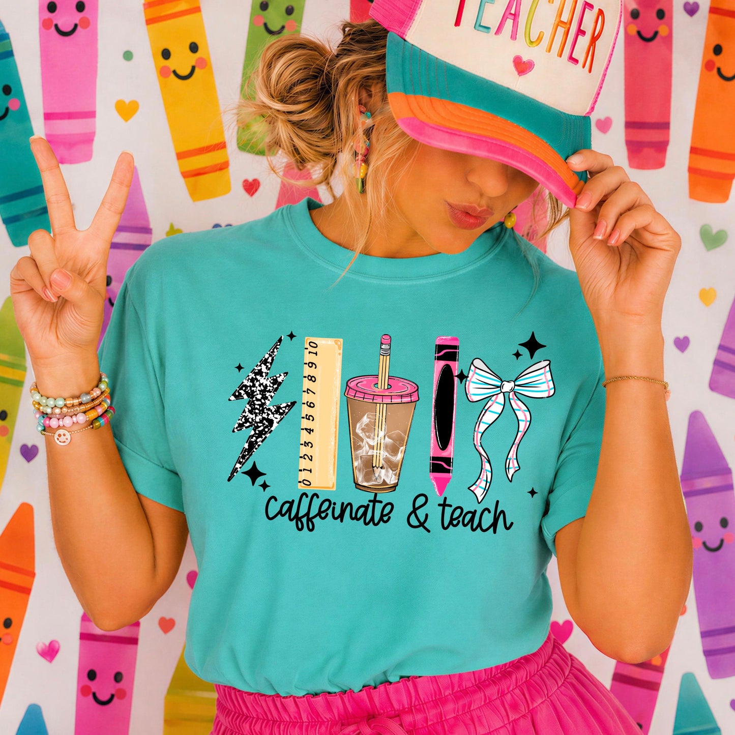 Caffeinate & Teach tee