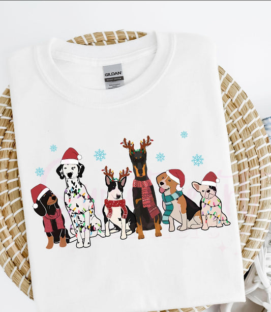 Festive Christmas Dogs tee