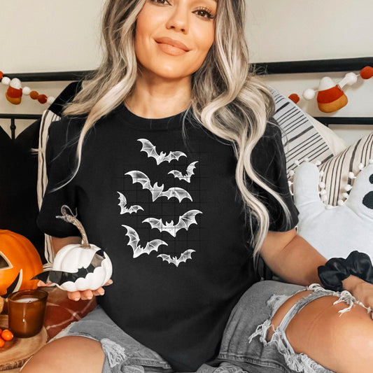 White flying bats tee