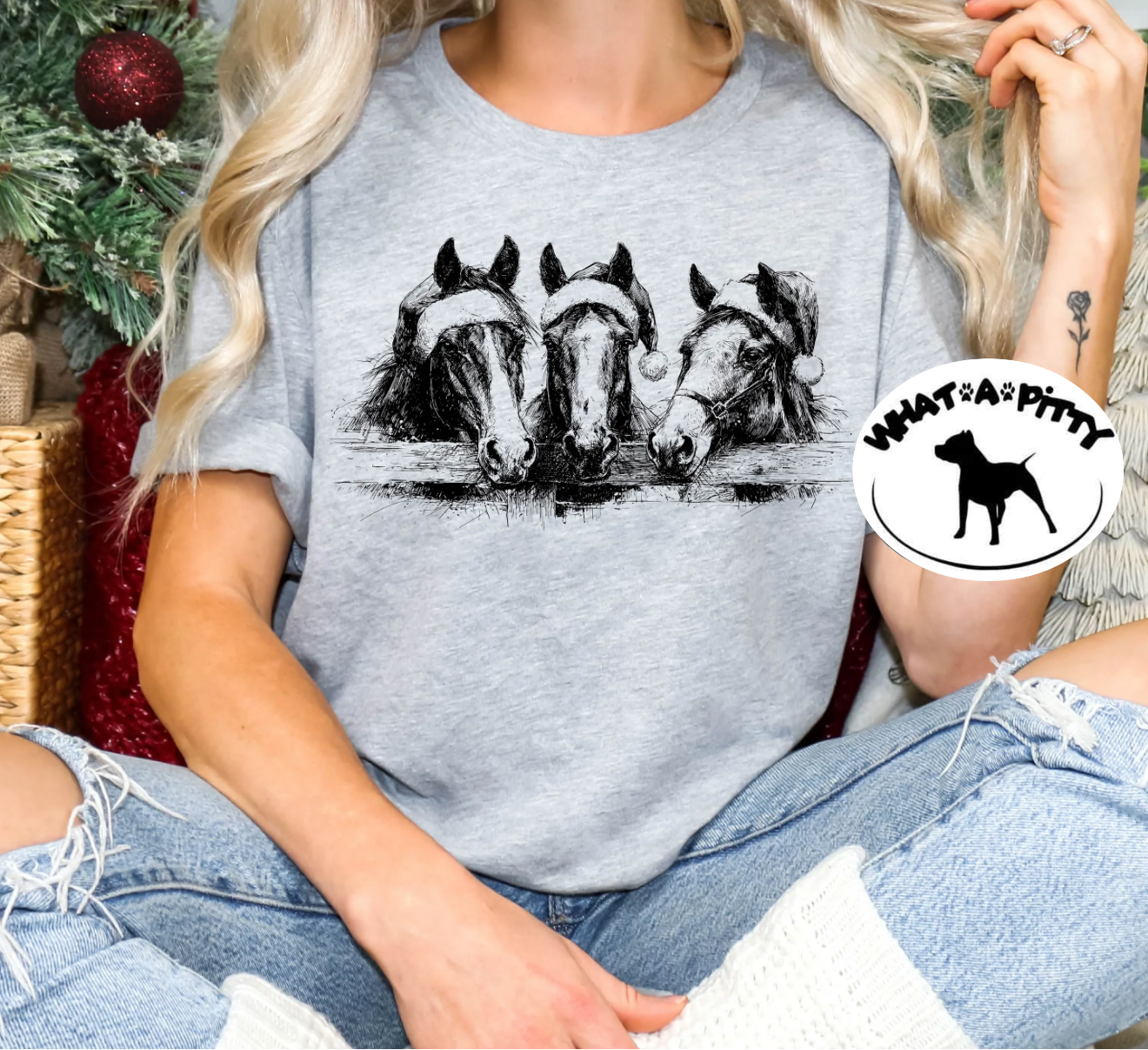 Christmas Horse Fence tee