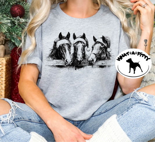 Christmas Horse Fence tee