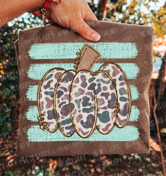 Camo Pumpkin Stripes tee