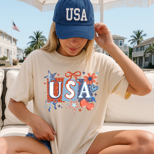 USA block tee