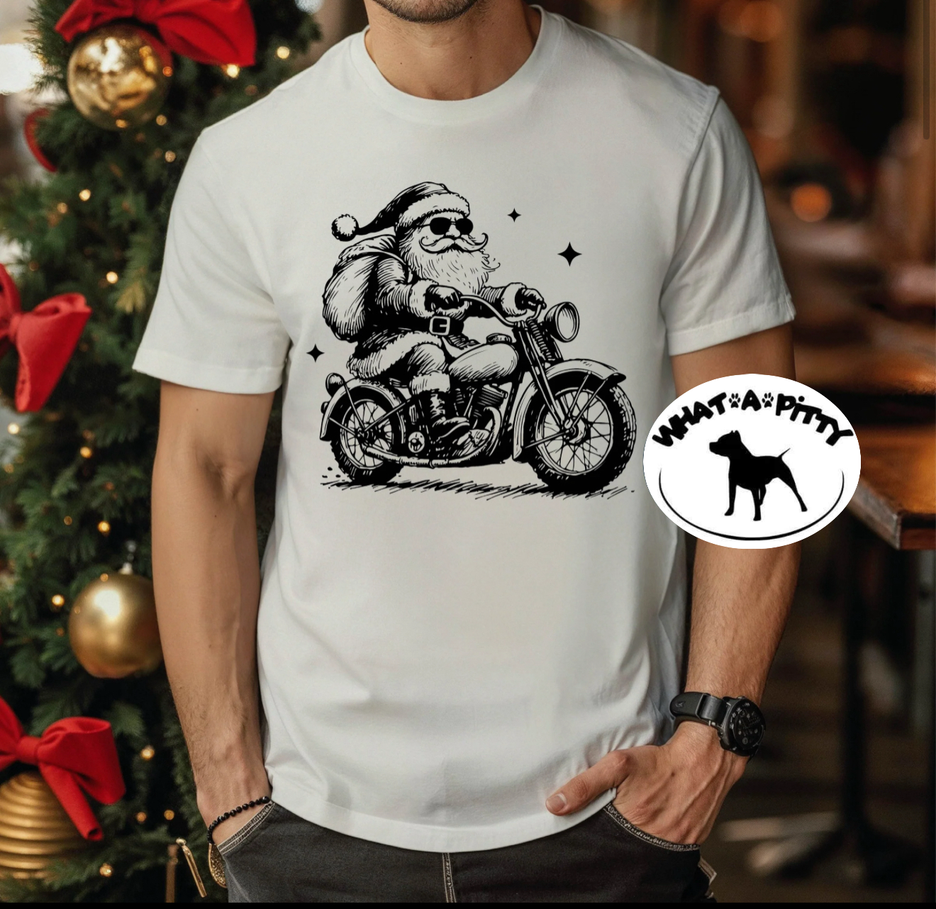 Motorcycle Santa tee