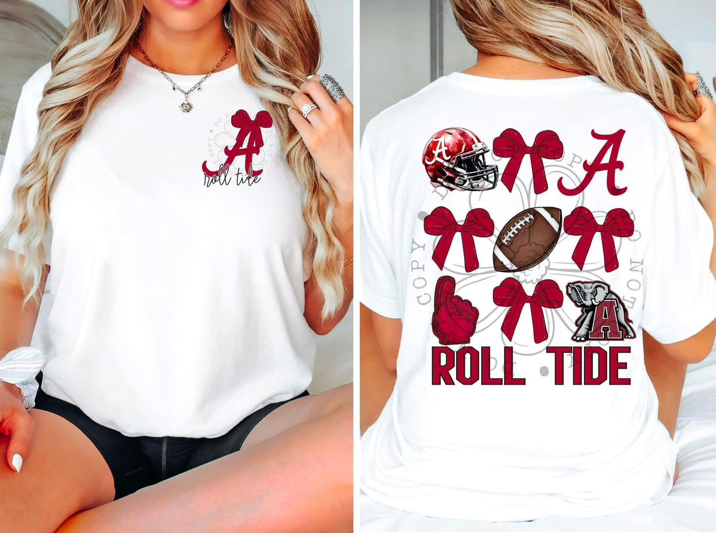 Coquette Roll Tide Football t-shirt