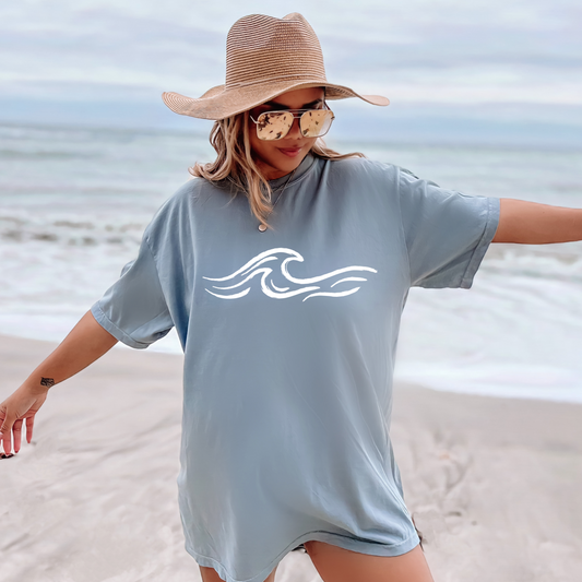 Wave tee (White Ink)