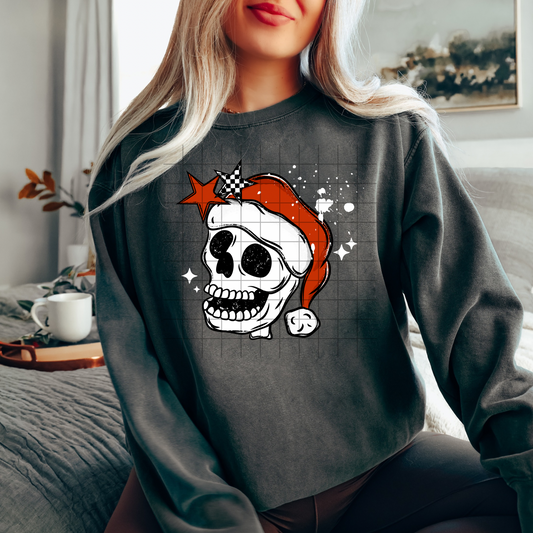 Santa Skull tee (white ink)
