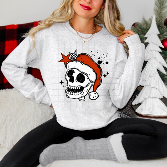 Santa Skull tee (black ink)