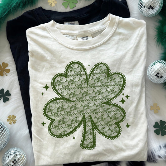 Faux Lace Shamrock tee (Forest Green)
