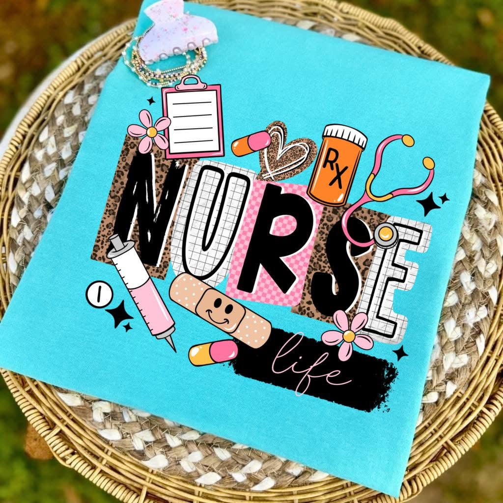 Nurse pink block tee