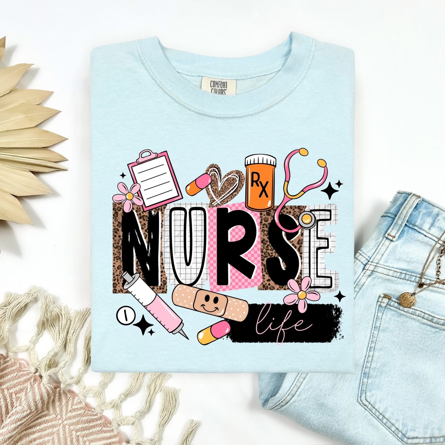 Nurse pink block tee