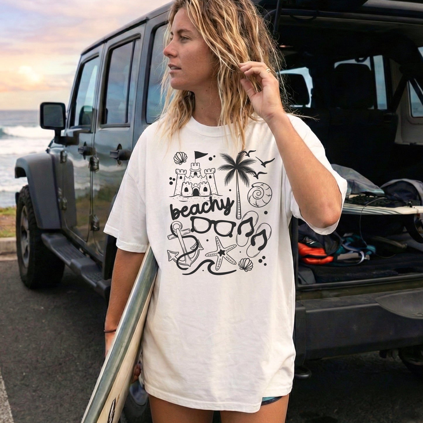 Beachy Collage tee (Black Ink)