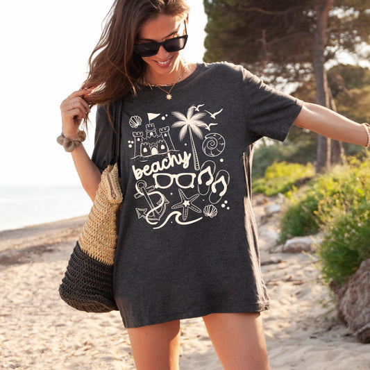 Beachy Collage tee (White Ink)