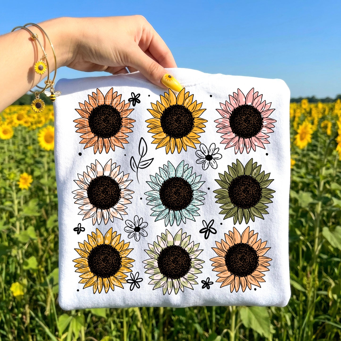 Colorful Sunflower Collage tee