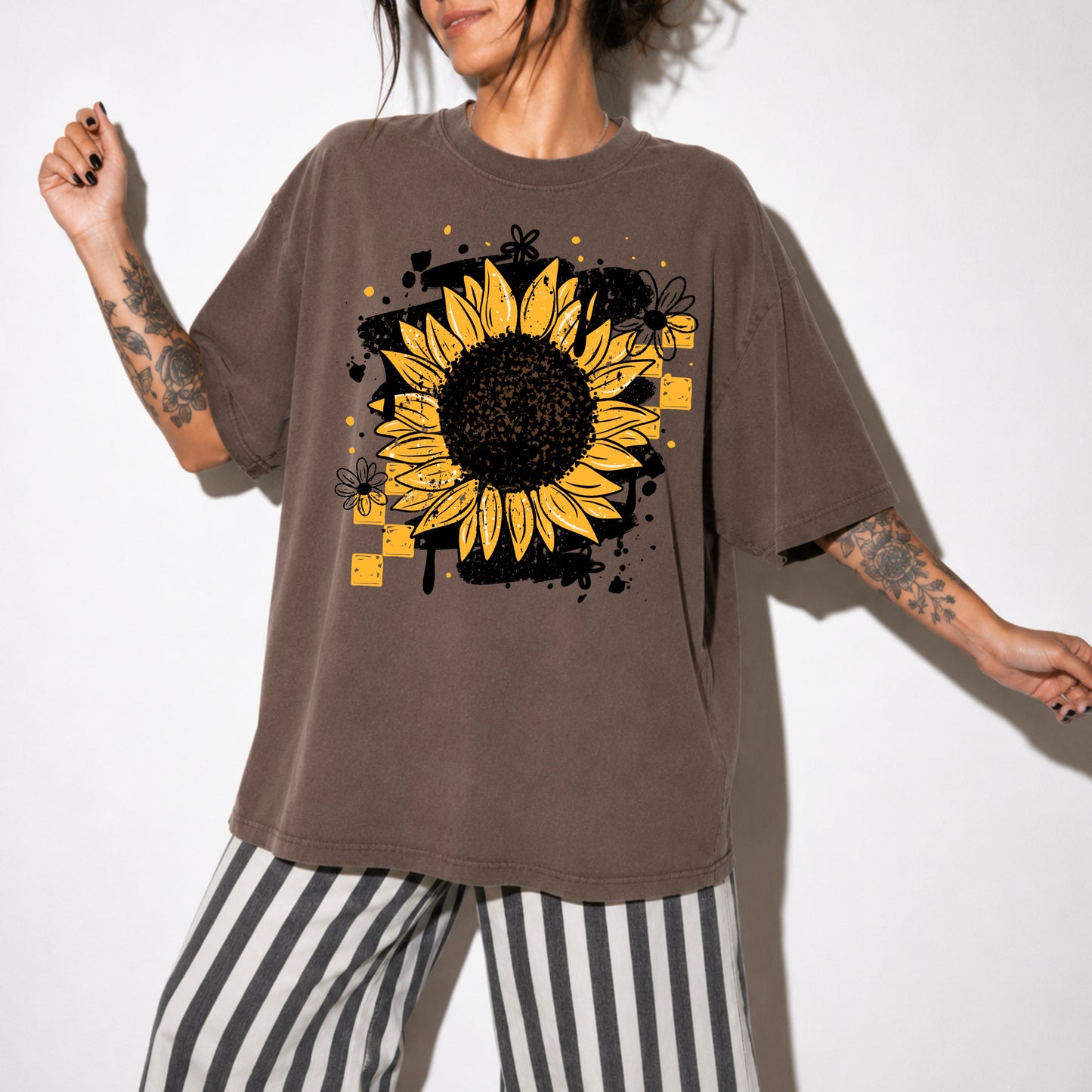 Checker Sunflower tee