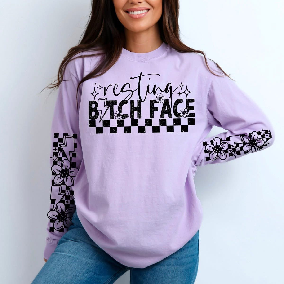 Resting B Face sweatshirt with sleeve designs