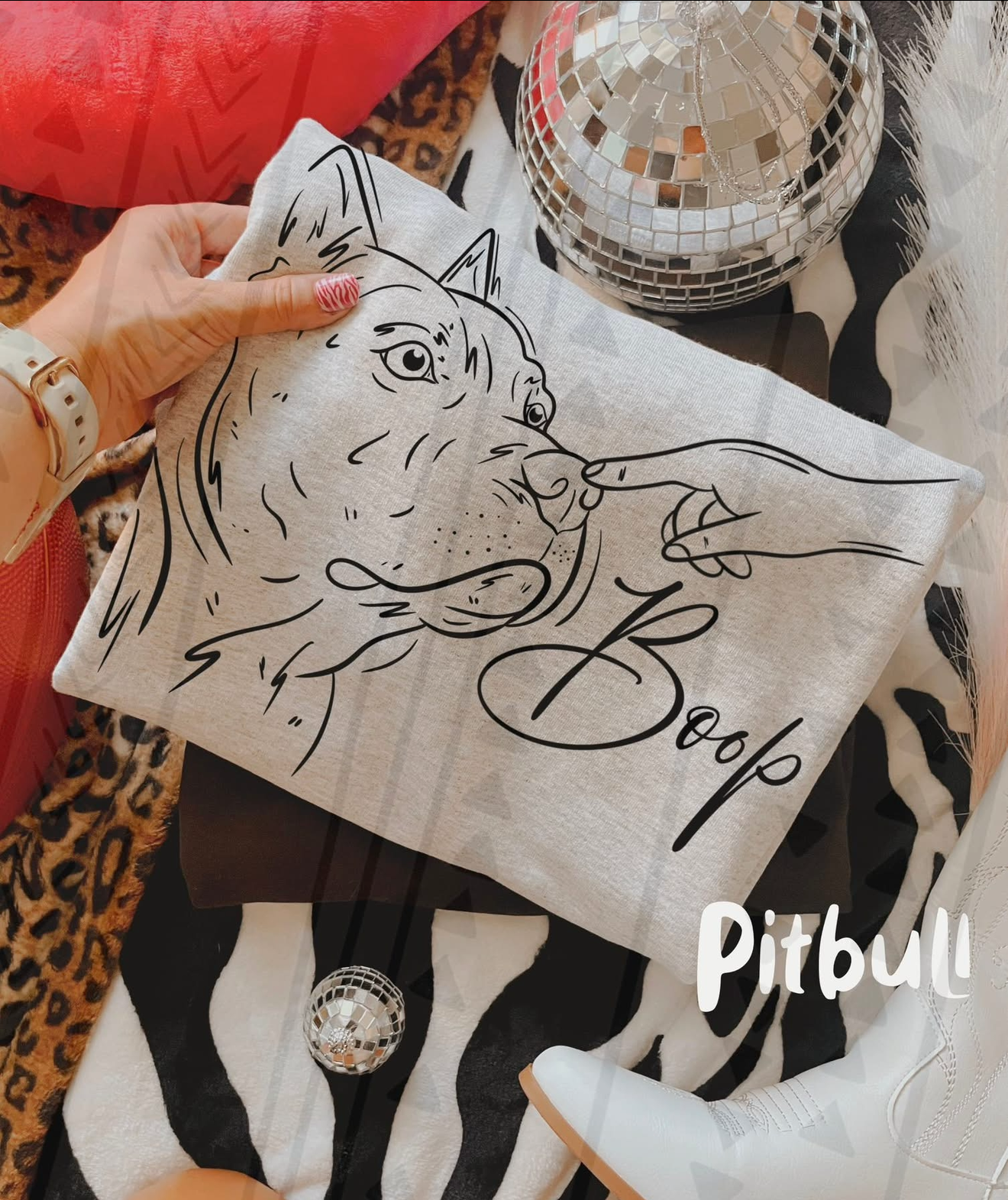 Boop - Cropped Ear Pit Bull tee