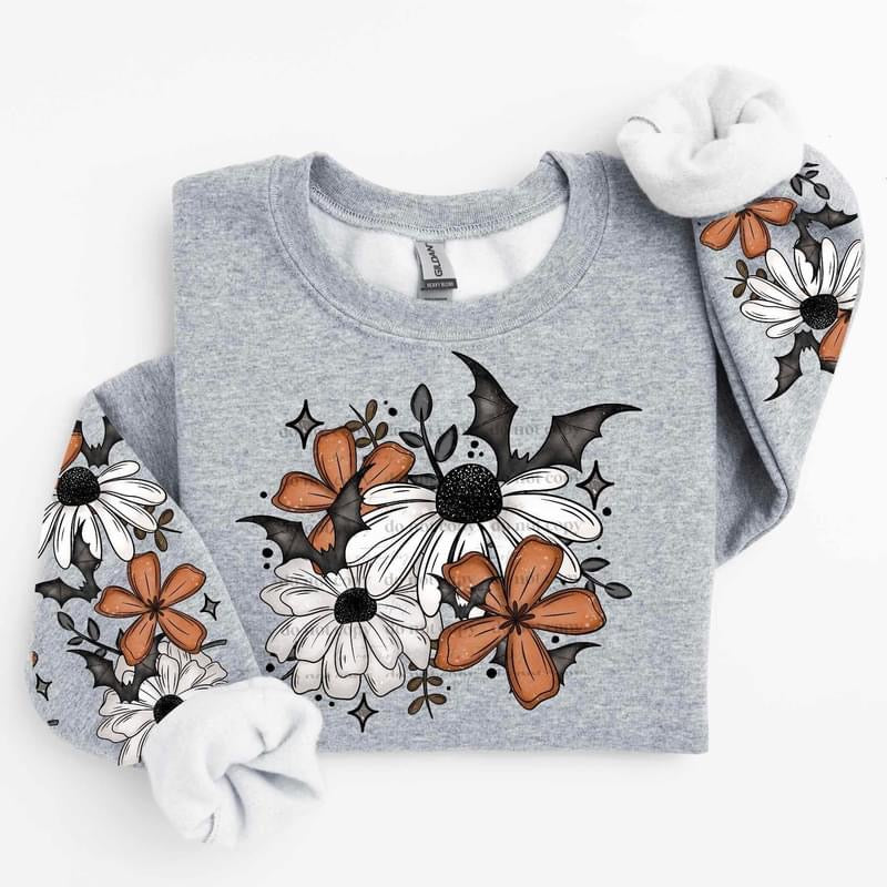 Fall Floral and Bats sweatshirt