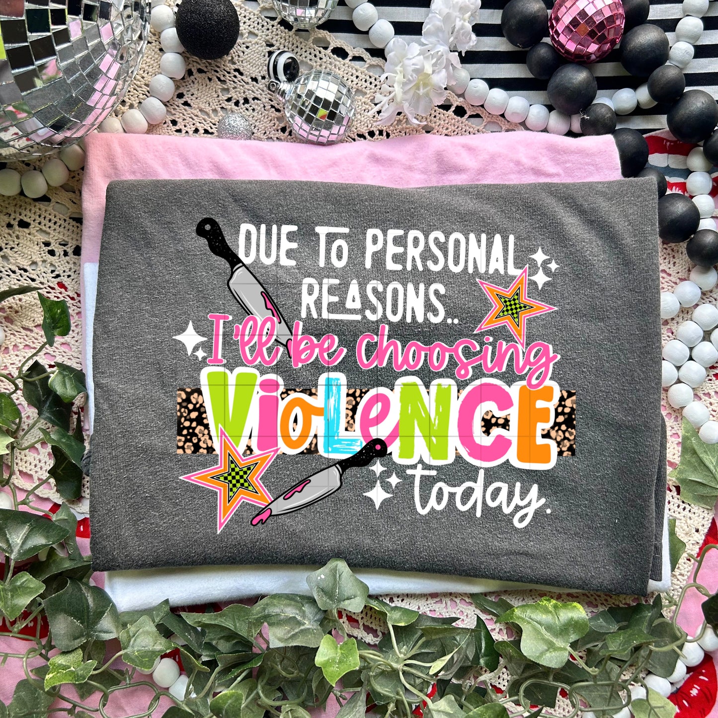 Choosing Violence Today tee (White Ink)