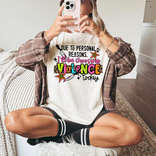 Choosing Violence Today tee (Black Ink)