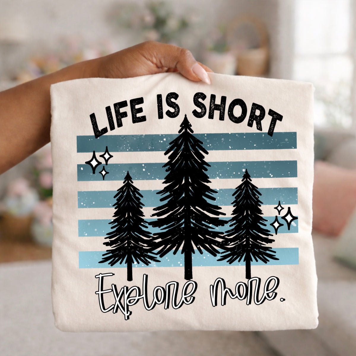 Life is Short Explore More tee (Black Ink)