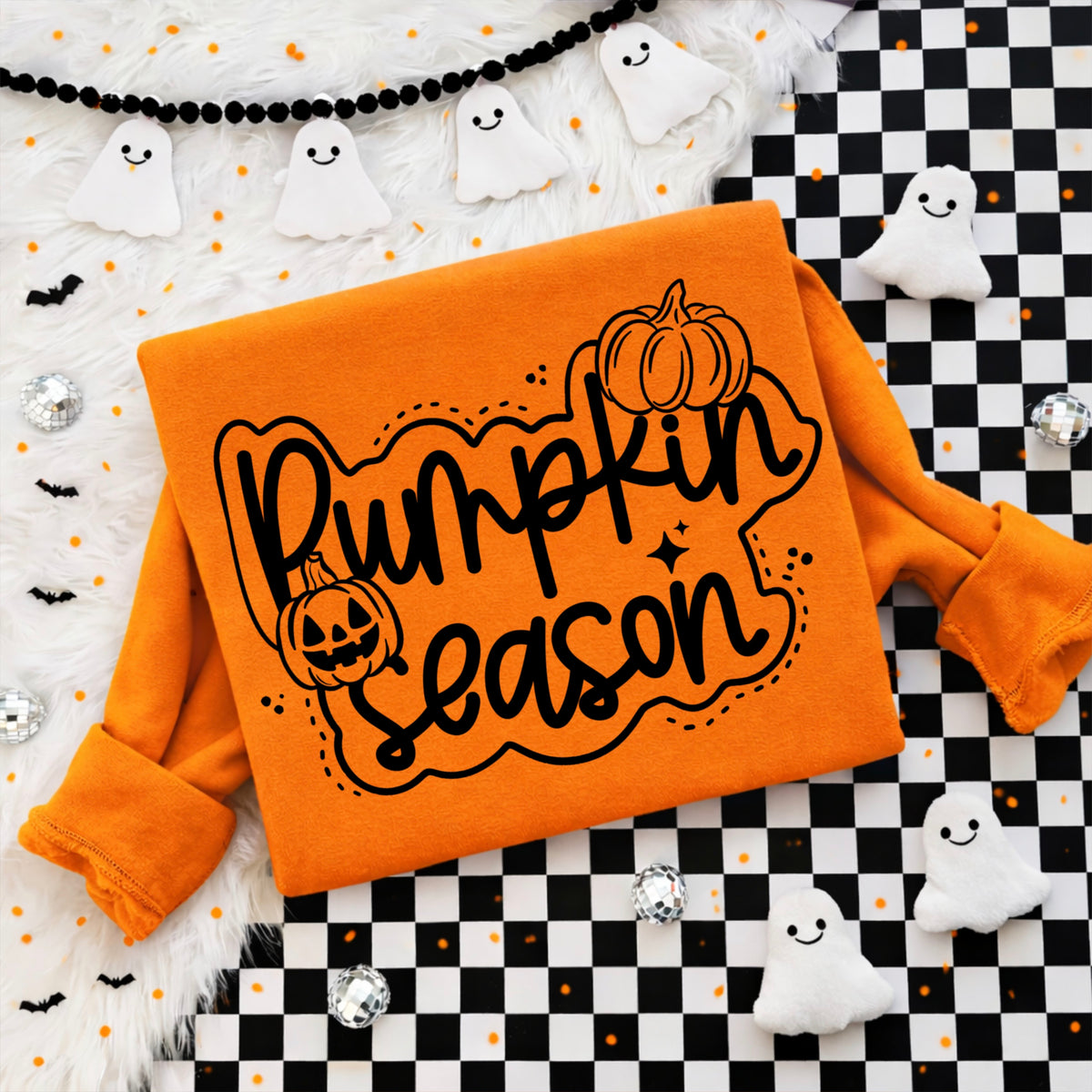 Pumpkin Season Bubble Design tee (Black Ink)