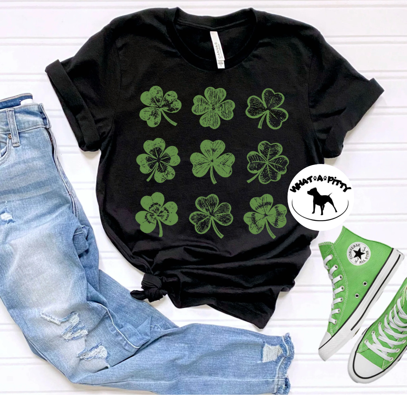 Clover Collage tee (Kelly Green Ink)
