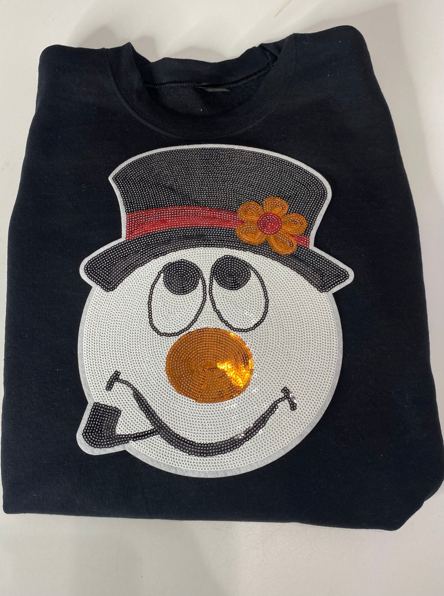 Snowman Sequin Patch Sweatshirt