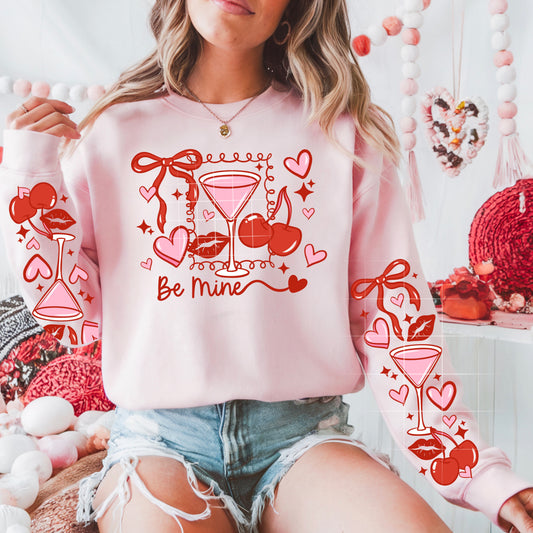 Be Mine Martini sweatshirt with sleeve designs