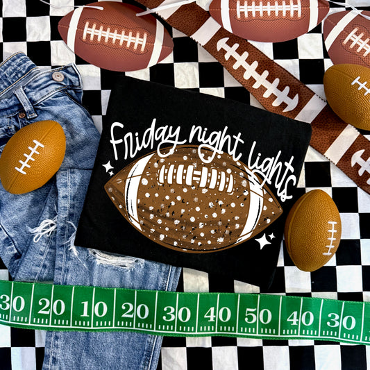 Friday Night Lights polka dot football tee (White Ink)